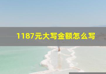 1187元大写金额怎么写