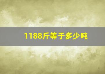 1188斤等于多少吨