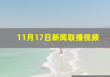 11月17日新闻联播视频