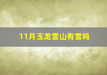 11月玉龙雪山有雪吗