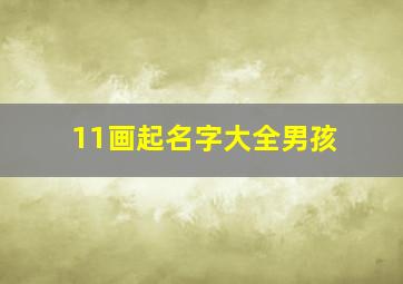 11画起名字大全男孩