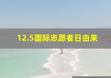 12.5国际志愿者日由来