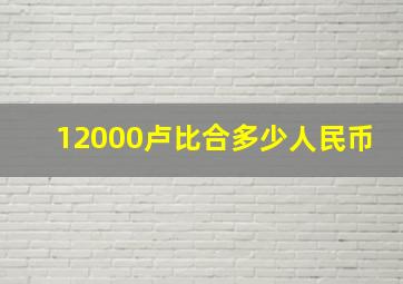 12000卢比合多少人民币