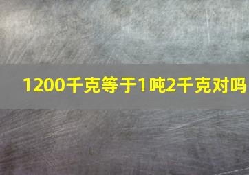 1200千克等于1吨2千克对吗