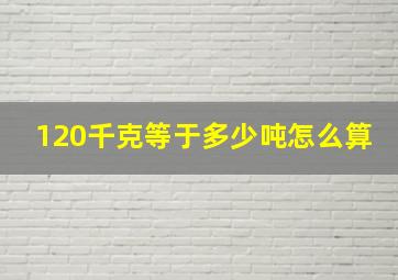 120千克等于多少吨怎么算