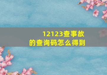 12123查事故的查询码怎么得到