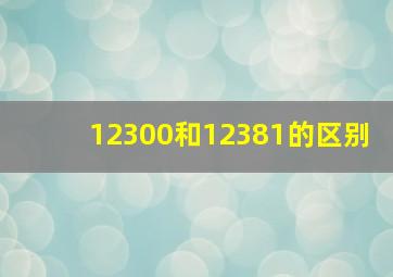 12300和12381的区别