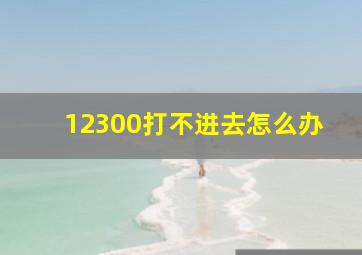 12300打不进去怎么办