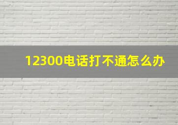 12300电话打不通怎么办