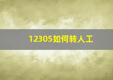 12305如何转人工