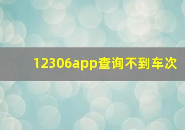 12306app查询不到车次