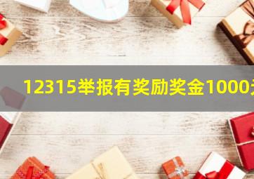 12315举报有奖励奖金1000元