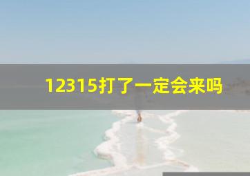 12315打了一定会来吗