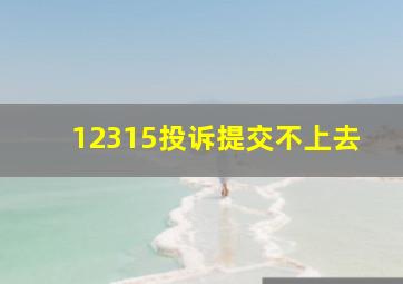 12315投诉提交不上去