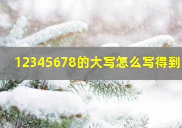 12345678的大写怎么写得到10