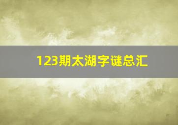 123期太湖字谜总汇