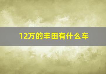 12万的丰田有什么车