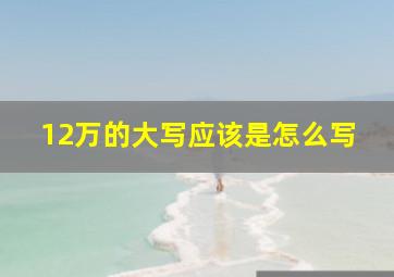 12万的大写应该是怎么写