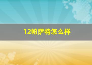 12帕萨特怎么样