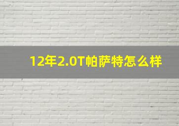 12年2.0T帕萨特怎么样