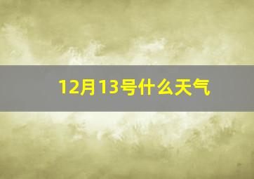 12月13号什么天气