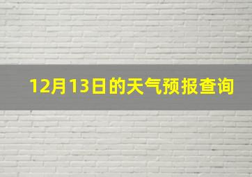 12月13日的天气预报查询