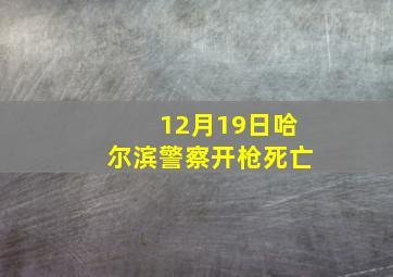 12月19日哈尔滨警察开枪死亡