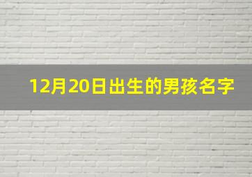 12月20日出生的男孩名字