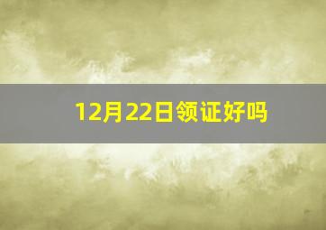 12月22日领证好吗