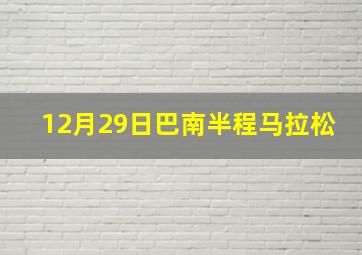 12月29日巴南半程马拉松