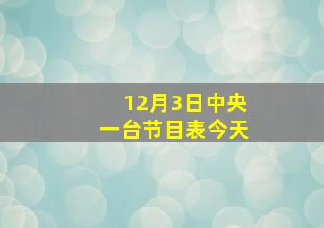 12月3日中央一台节目表今天