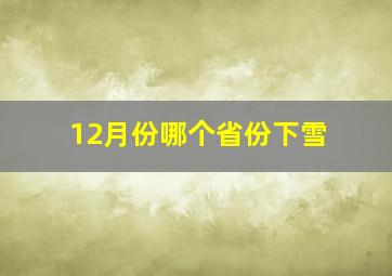 12月份哪个省份下雪