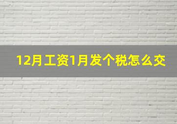 12月工资1月发个税怎么交