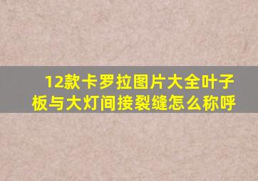 12款卡罗拉图片大全叶子板与大灯间接裂缝怎么称呼