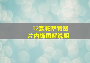 12款帕萨特图片内饰图解说明