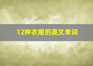 12种衣服的英文单词