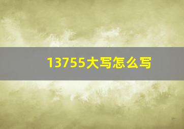 13755大写怎么写