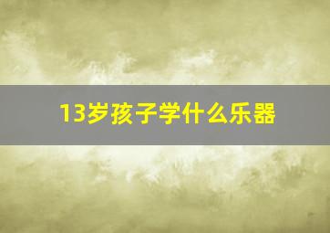 13岁孩子学什么乐器