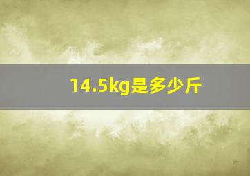 14.5kg是多少斤