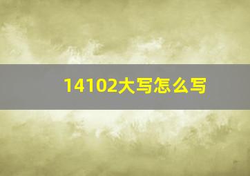 14102大写怎么写