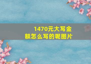 1470元大写金额怎么写的呢图片