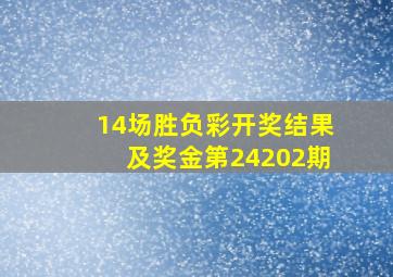 14场胜负彩开奖结果及奖金第24202期