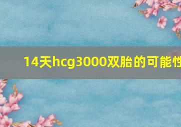 14天hcg3000双胎的可能性