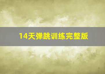 14天弹跳训练完整版