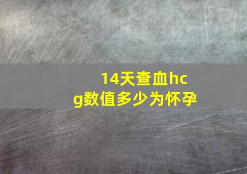 14天查血hcg数值多少为怀孕