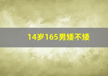 14岁165男矮不矮