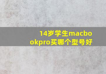 14岁学生macbookpro买哪个型号好