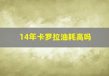 14年卡罗拉油耗高吗