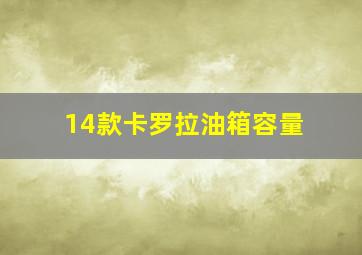 14款卡罗拉油箱容量