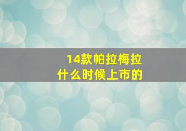 14款帕拉梅拉什么时候上市的